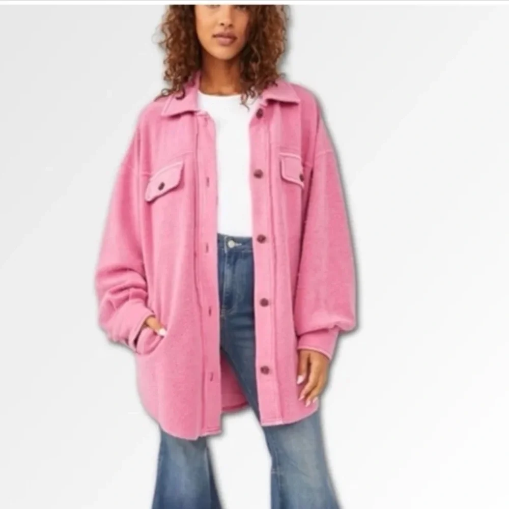 Free People Ruby Jacket in Envy Pink 
size Medium - Picture 2 of 12